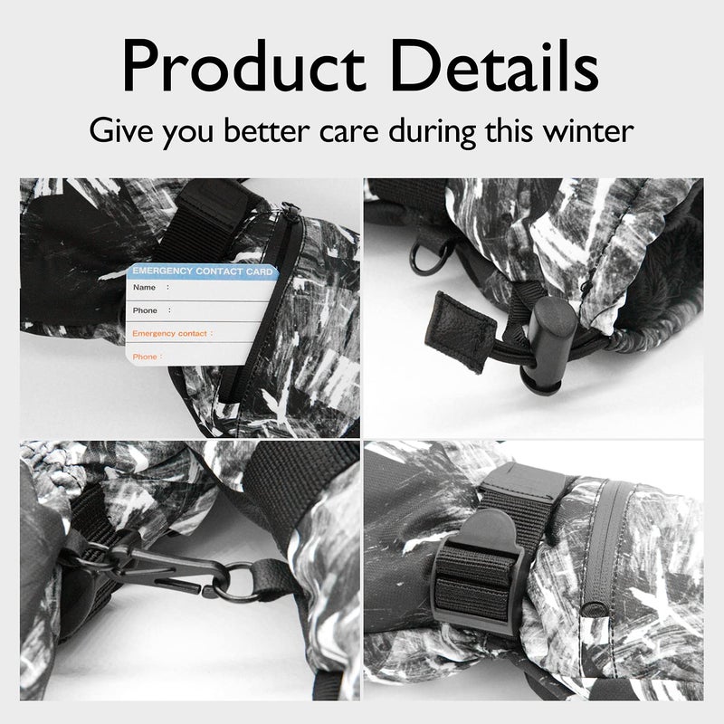 HOIHOO Ski Gloves  Waterproof Snow Gloves -30? Winter Gloves for Cold Weather Touchscreen Snowboard Glove Warm for Men Women (Black  Large) - Image 5